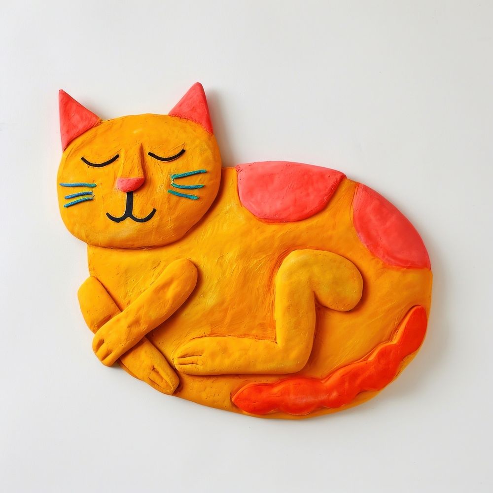 Plasticine of cat animal mammal craft.