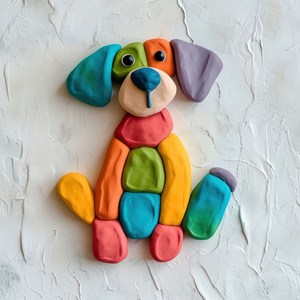 Plasticine of dog craft text art.
