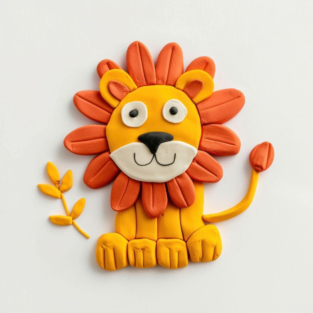 Plasticine of lion craft art toy.