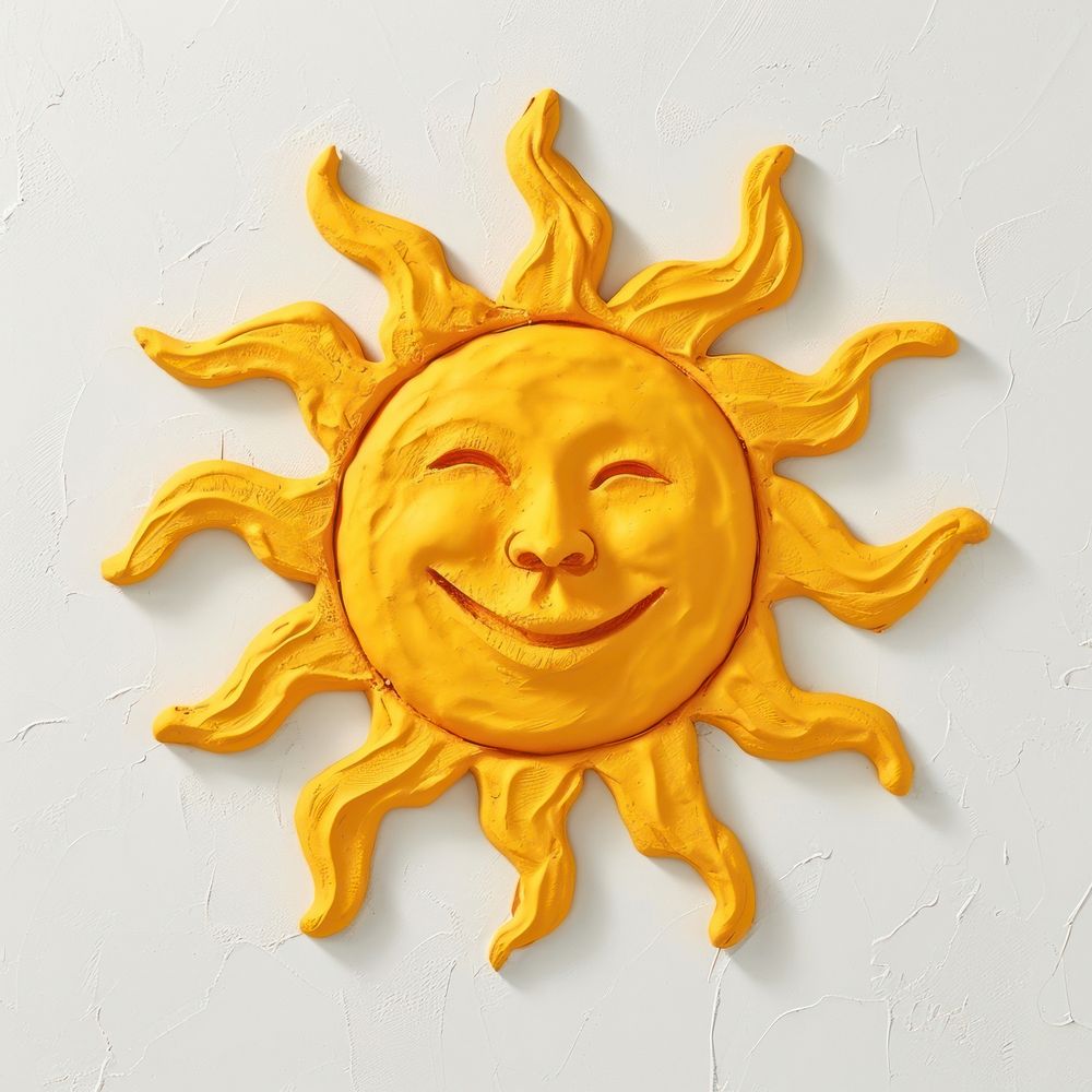 Plasticine of sun craft face art.