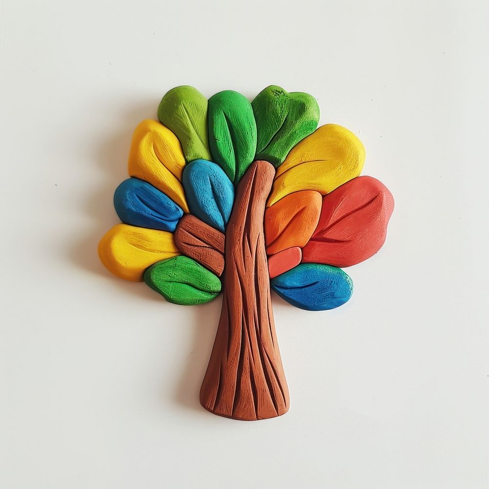 Plasticine of tree craft art toy.