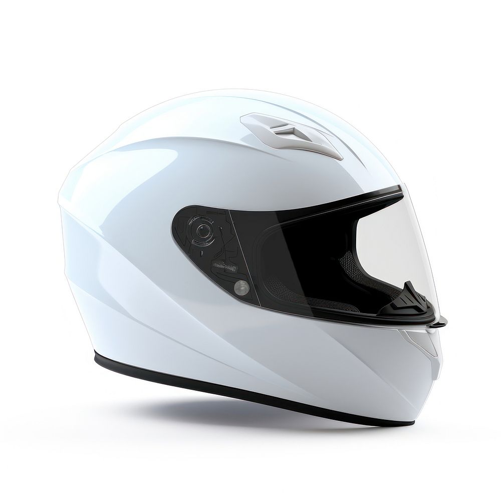 Motorcycle helmet white white background protection. AI generated Image by rawpixel.