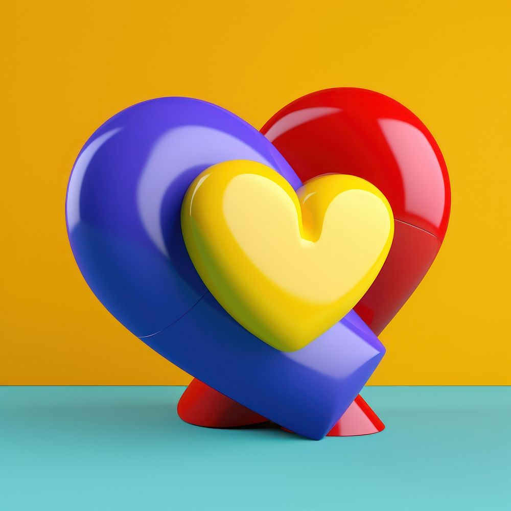 Heart balloon cartoon vibrant color.