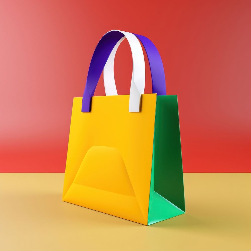 Shopping bag handbag vibrant color celebration.