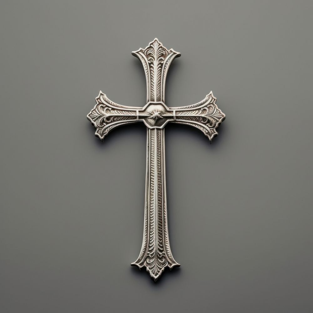 A silver Christ Cross cross crucifix symbol. AI generated Image by rawpixel.