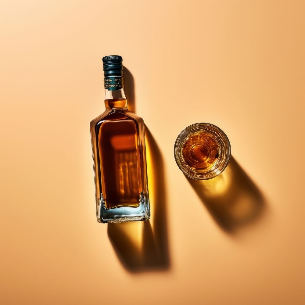 Scotch whiskey bottle and glasse perfume whisky drink. AI generated Image by rawpixel.