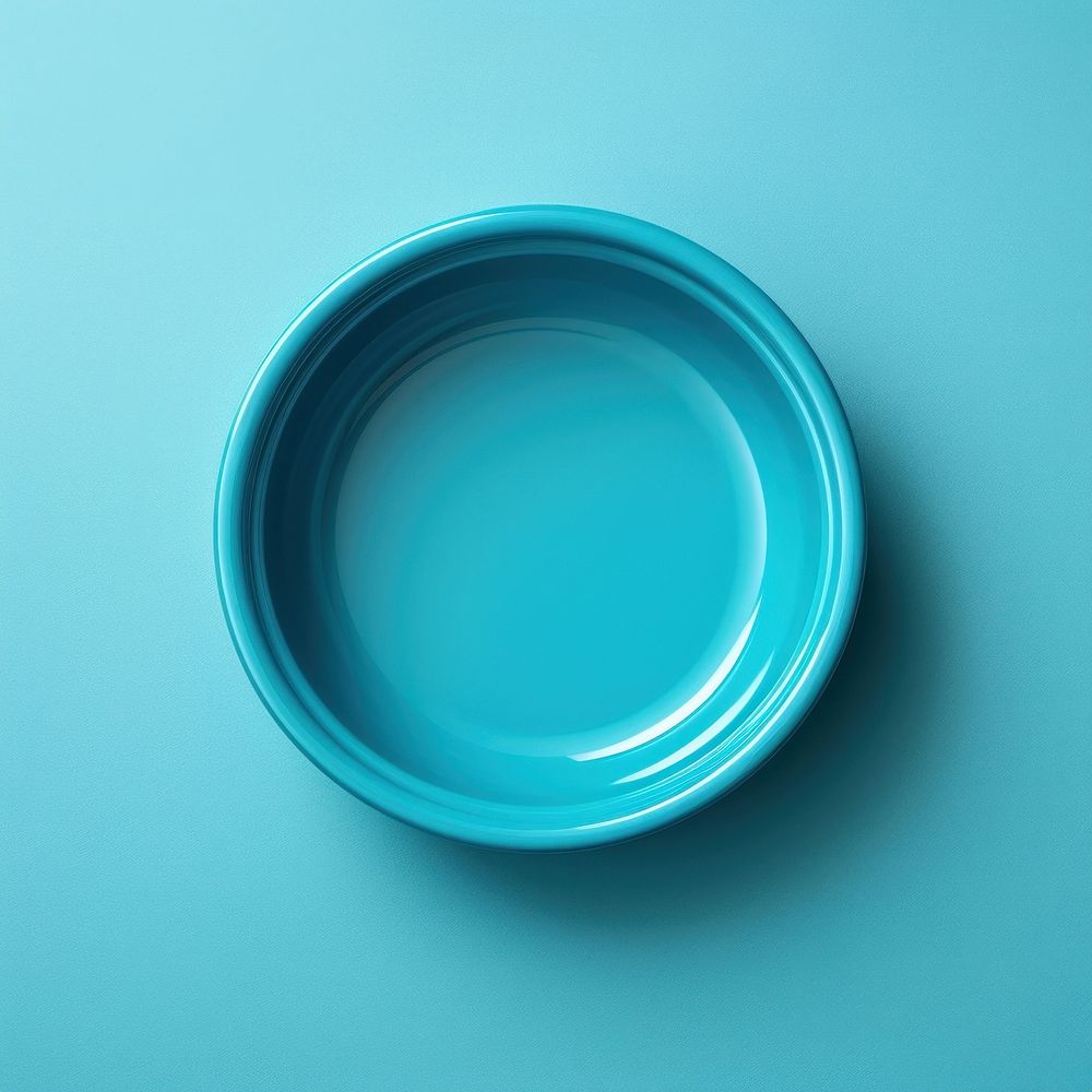 Dog bowl turquoise plastic plate. AI generated Image by rawpixel.