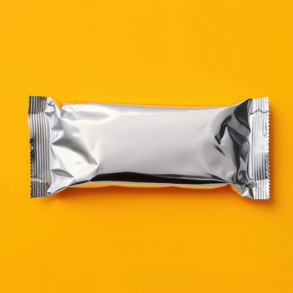 Chorme snack packet aluminium yellow diaper. AI generated Image by rawpixel.