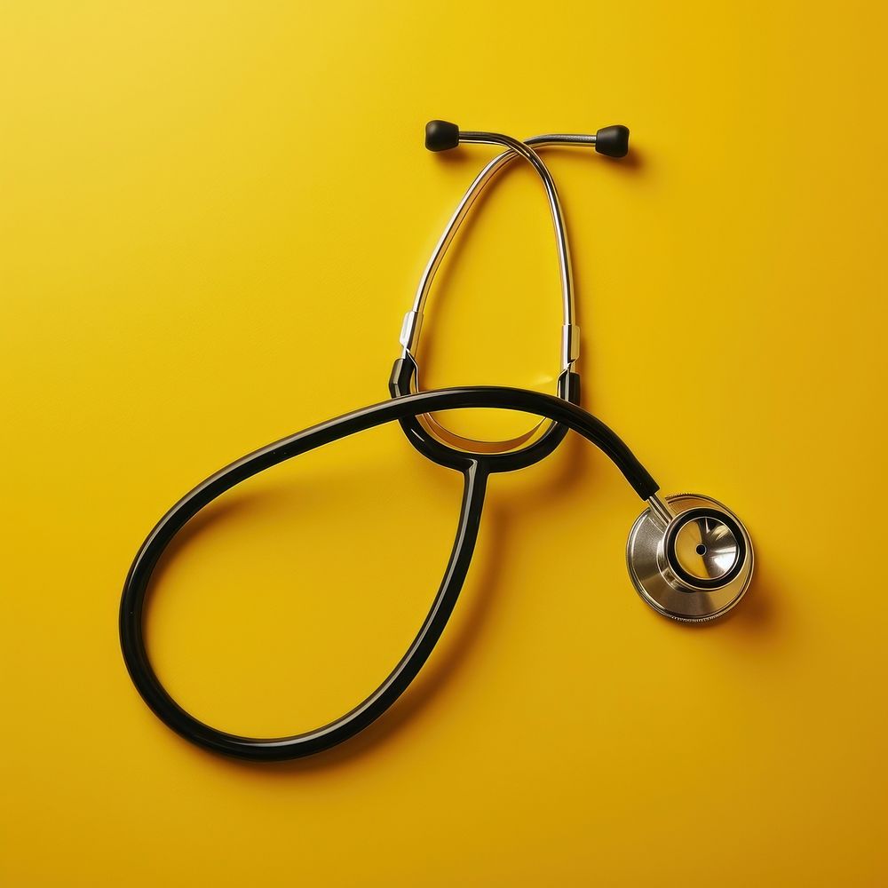 Stethoscope hospital yellow circle. AI generated Image by rawpixel.