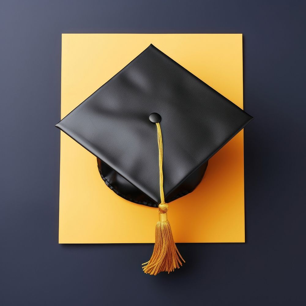 Graduation cap and diploma intelligence achievement certificate. AI generated Image by rawpixel.