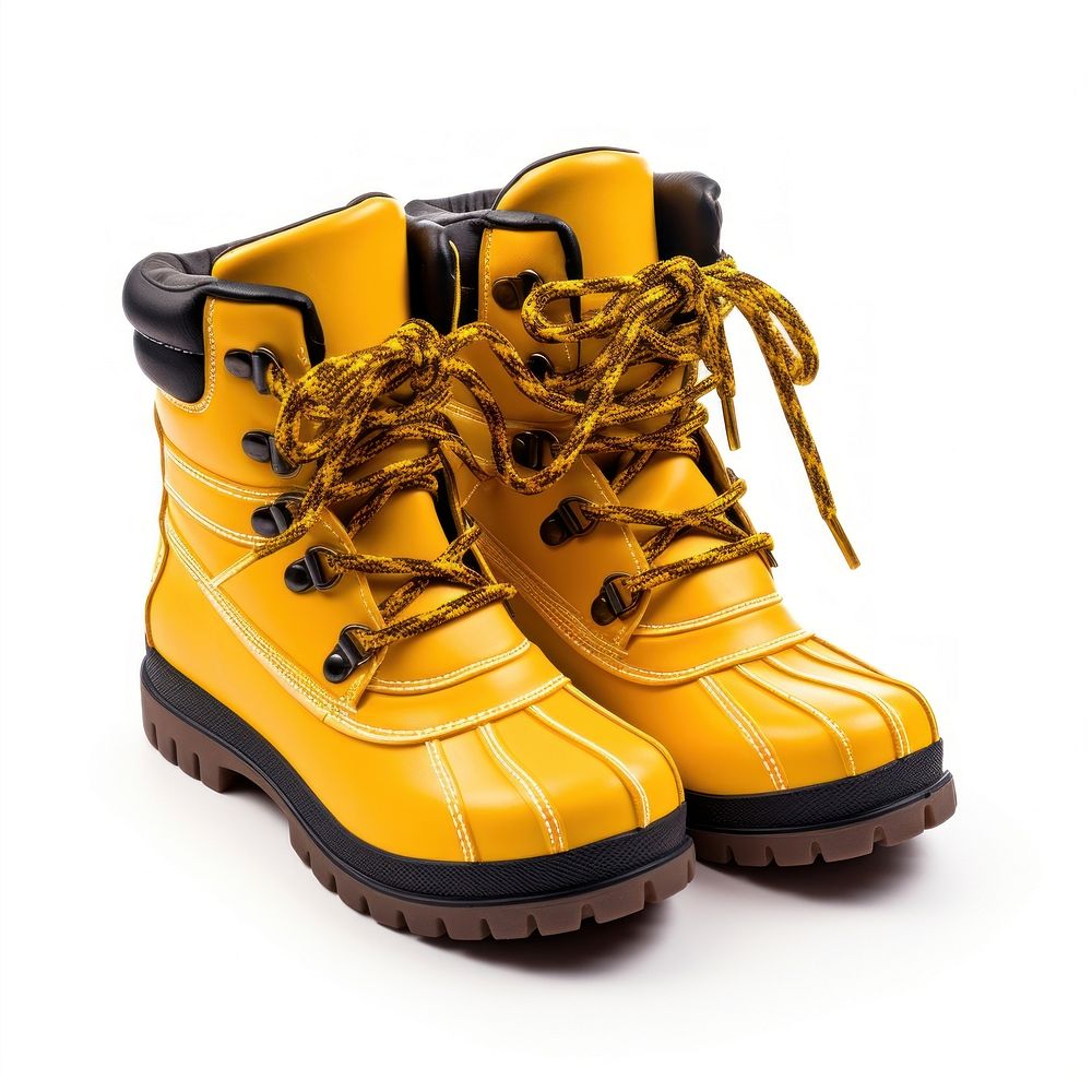 Winter boots footwear yellow shoe.