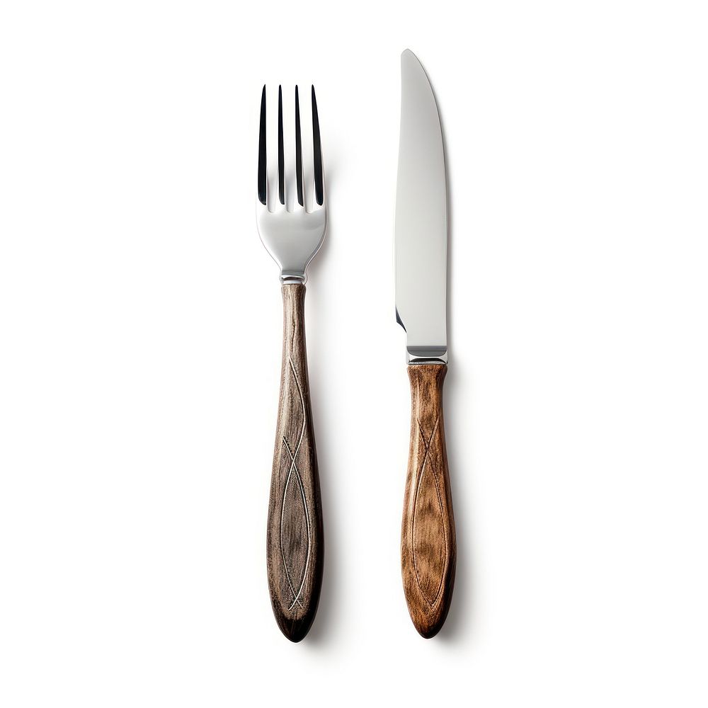 Knife and fork crossed spoon white background silverware. AI generated Image by rawpixel.