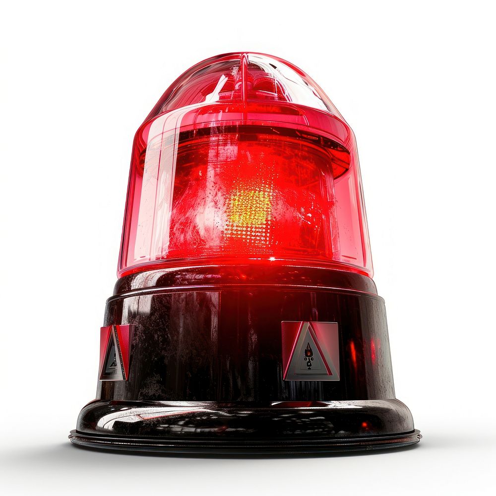 Red light siren white background transportation illuminated. AI generated Image by rawpixel.