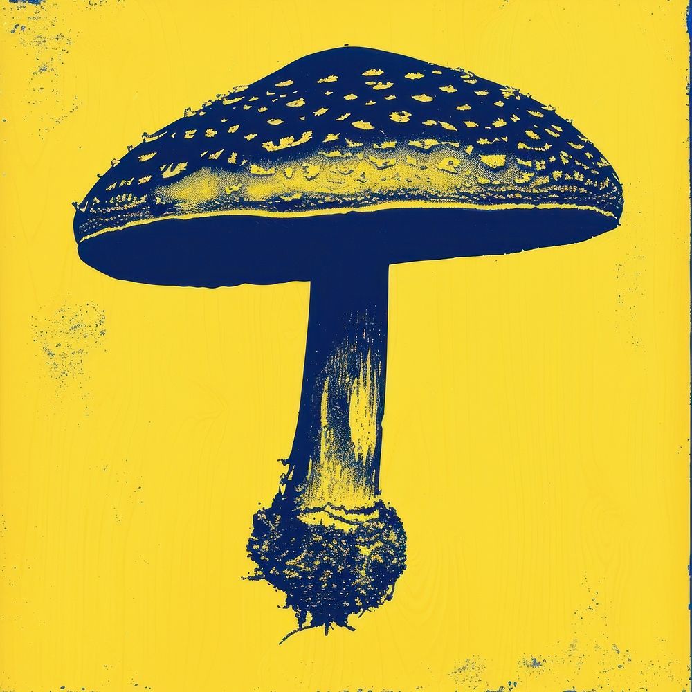 Mushroom fungus yellow sign.
