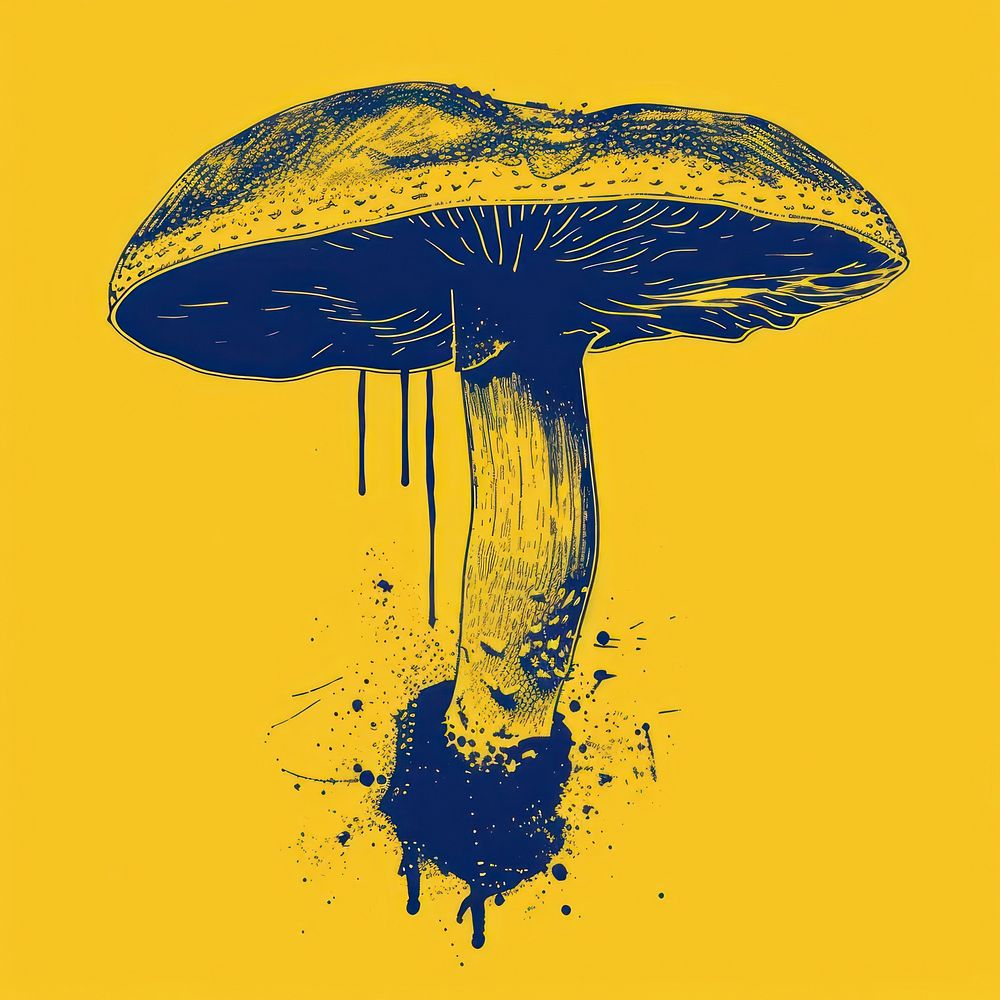 Mushroom yellow fungus art.