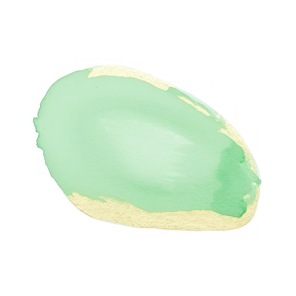 Melon green tone abstract shape jewelry paint white background.