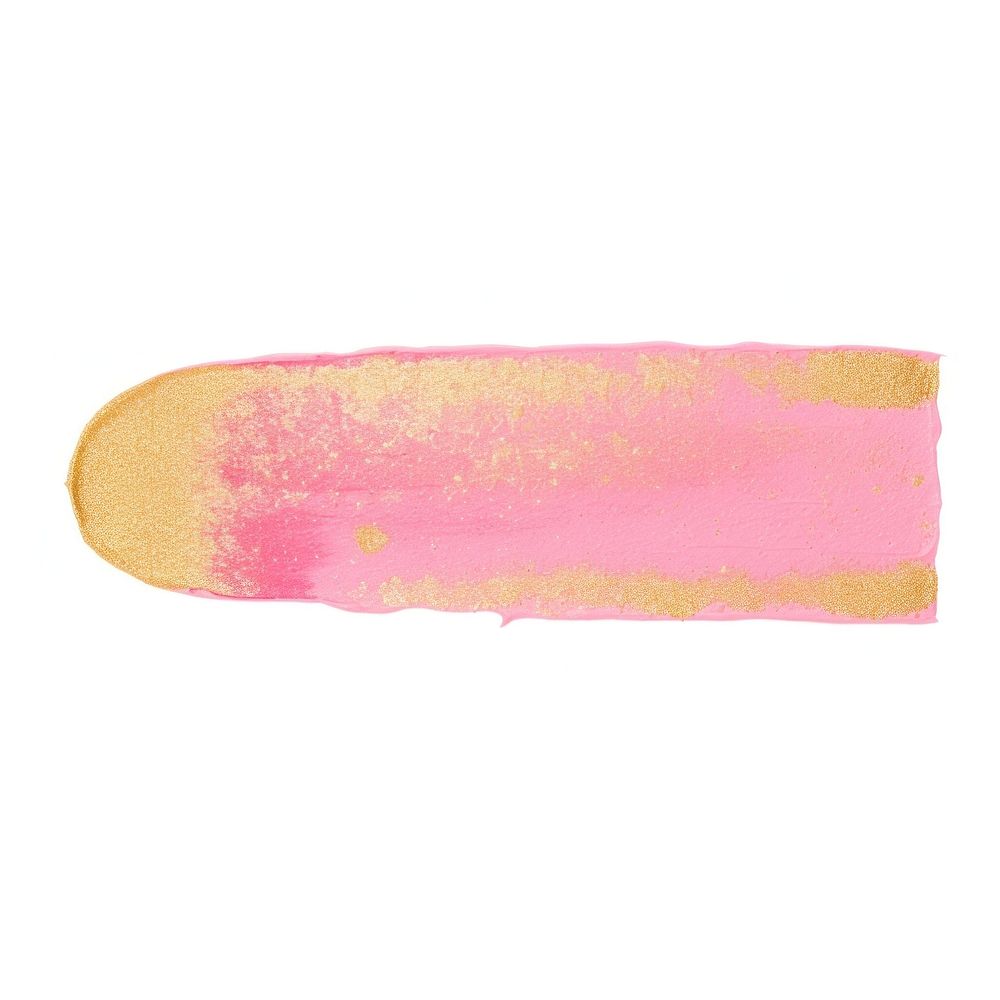 Pink on top dot gold glitter paint white background rectangle.