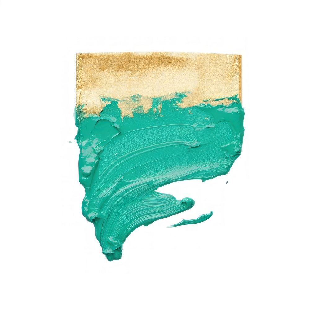 Teal mix mini green abstract shape paint white background splattered.