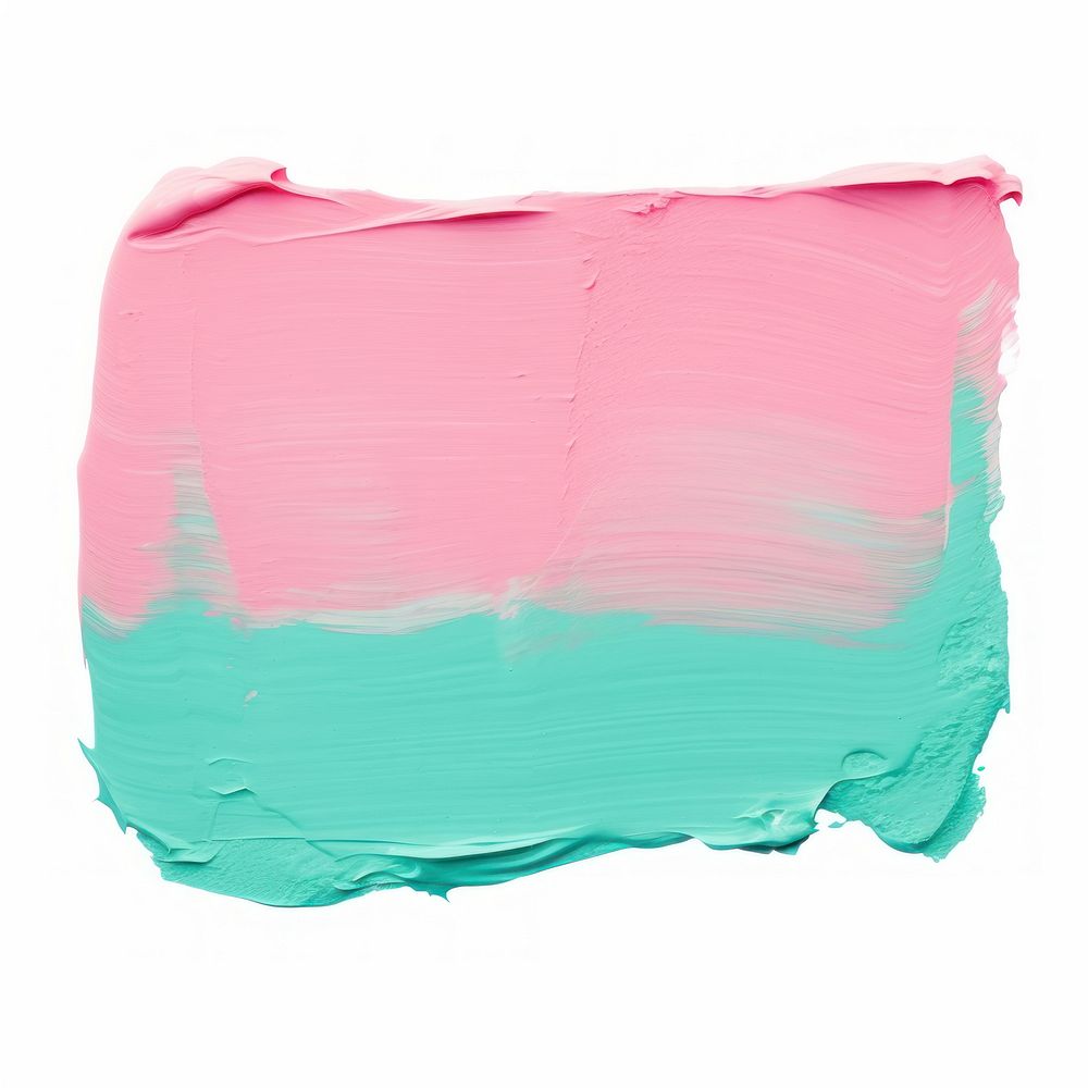 Teal mix pink abstract Acrylic paint brush backgrounds white background splattered.