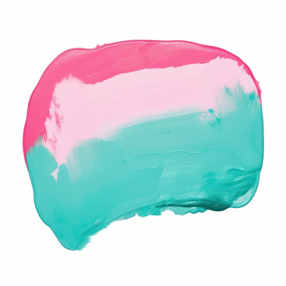 Teal mix pink abstract shape paint white background creativity.