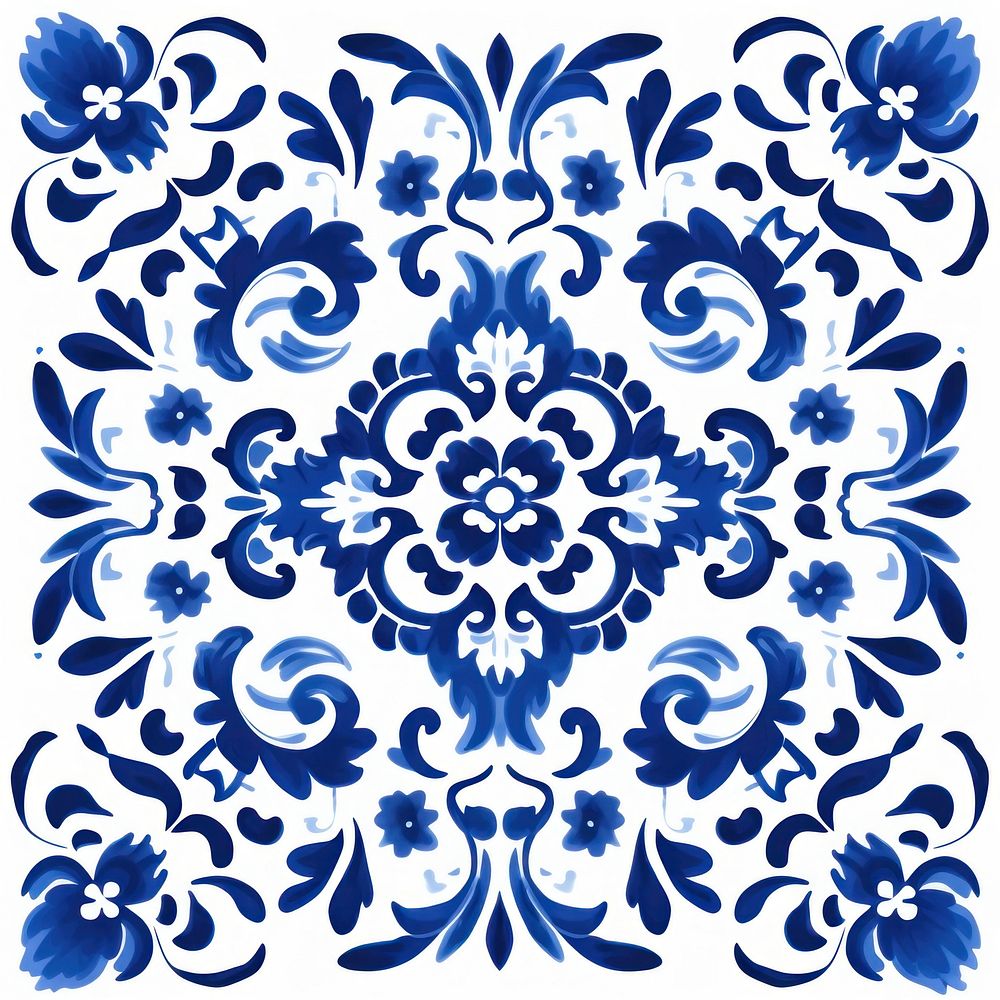 Tile pattern of fire backgrounds porcelain blue.