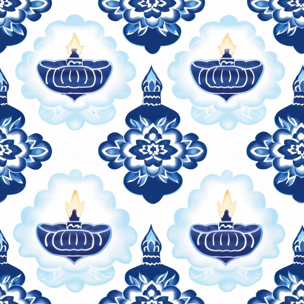 Tile pattern of lantern backgrounds candle blue.