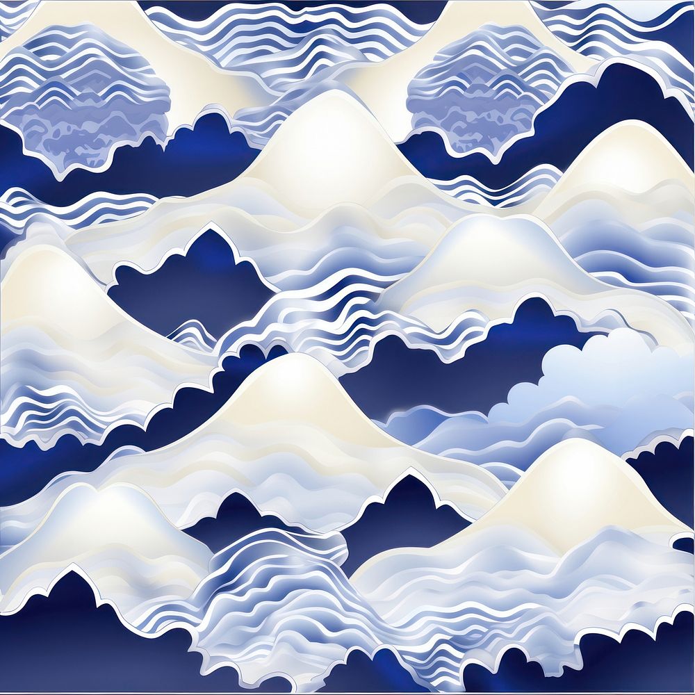 Tile pattern of mountain backgrounds nature blue.
