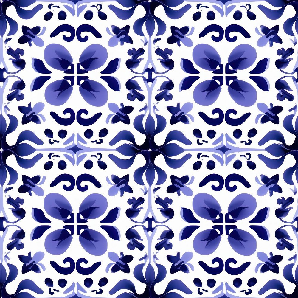 Tile pattern of orchid backgrounds blue art.