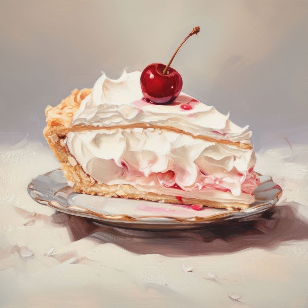 Clsoe up on pale dessert pie cream food cake.