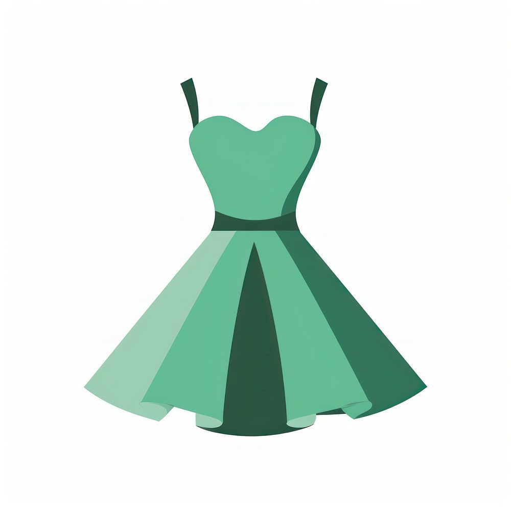 Green dress fashion shape gown.