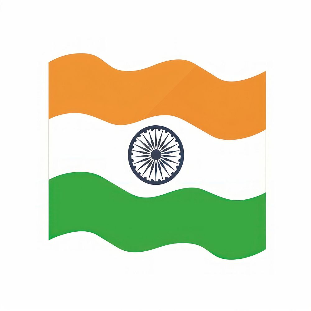 India flag shape white background patriotism.
