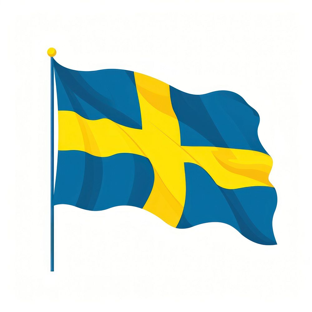 Sweden flag white background patriotism striped.