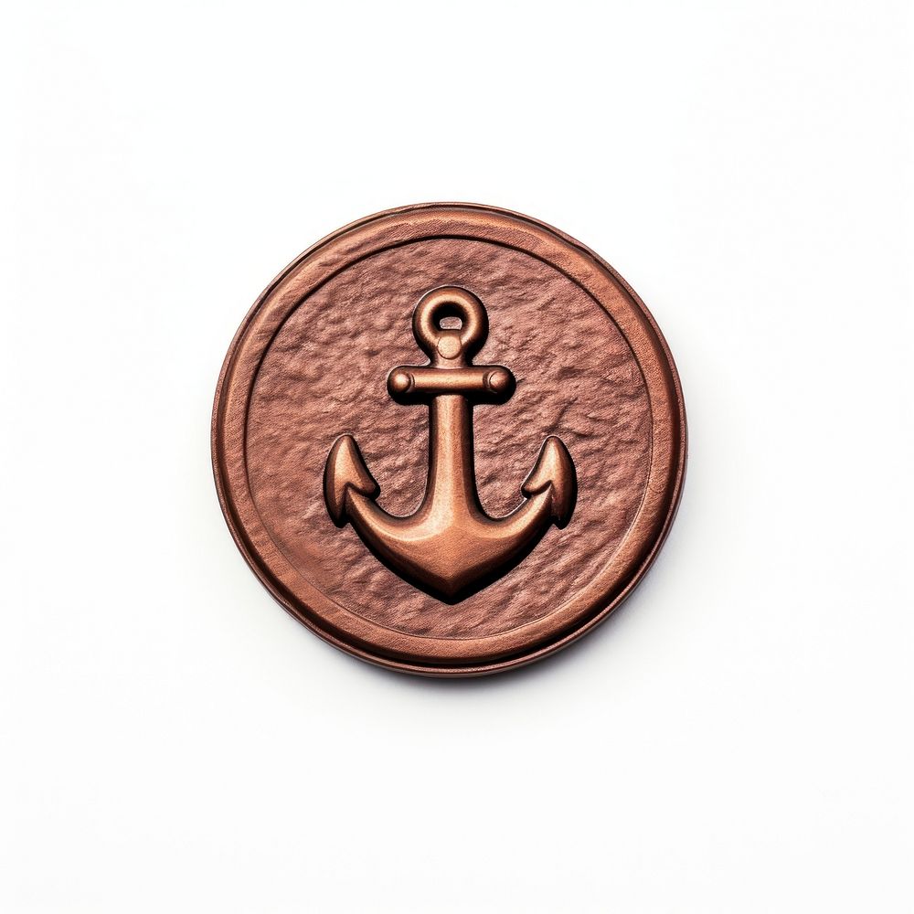 Seal Wax Stamp anchor locket bronze money.