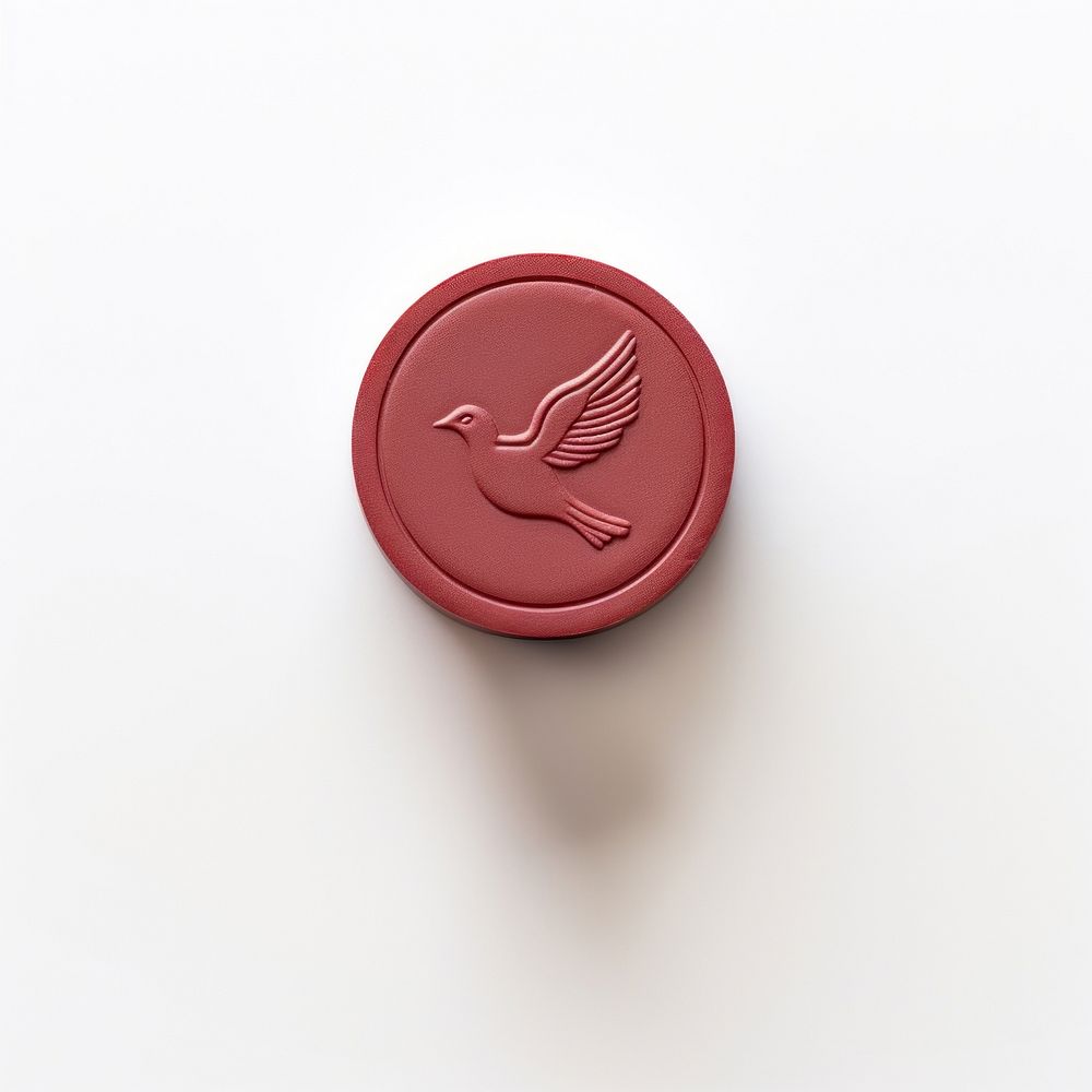 Seal Wax Stamp dove white background representation creativity.