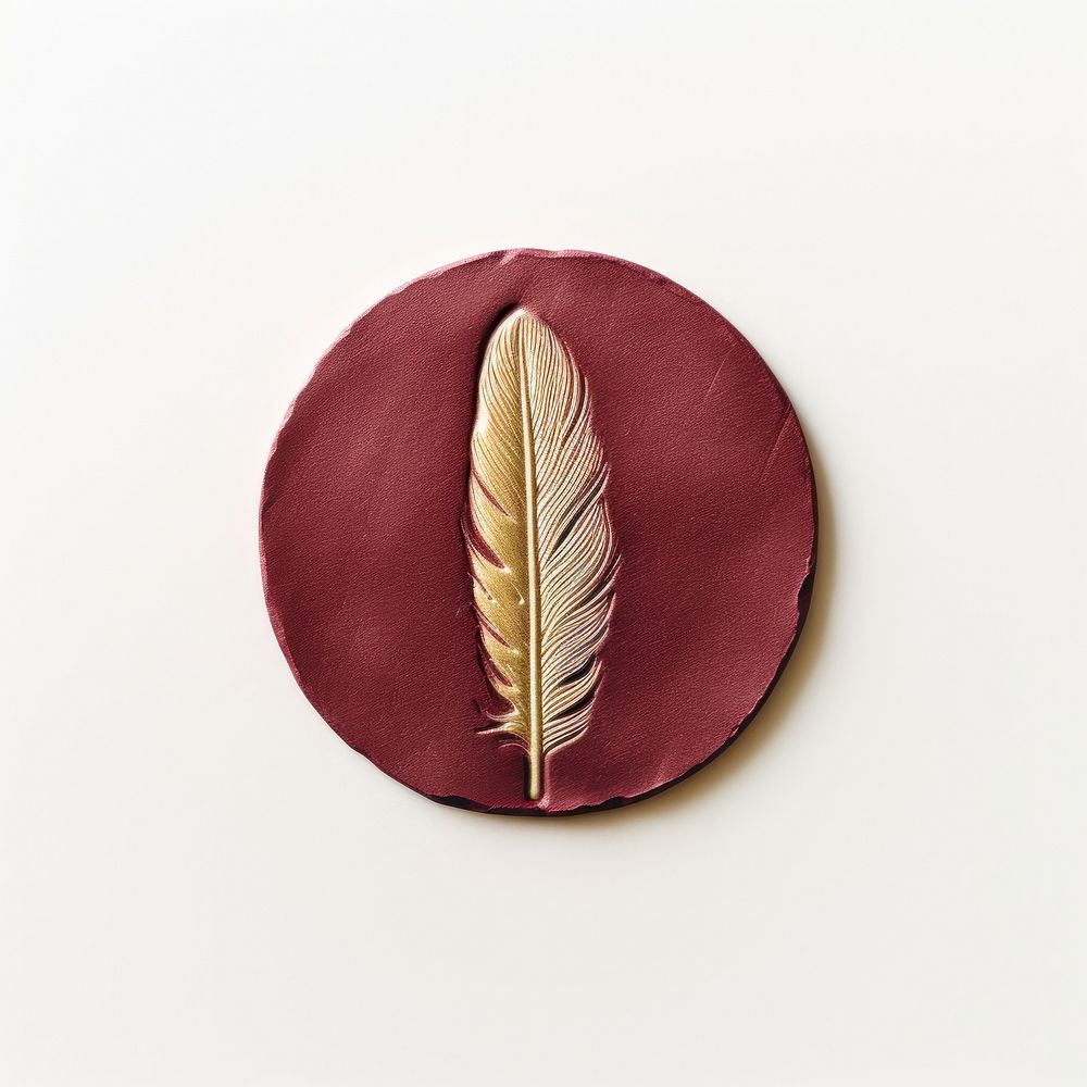 Seal Wax Stamp feather white background accessories embroidery.
