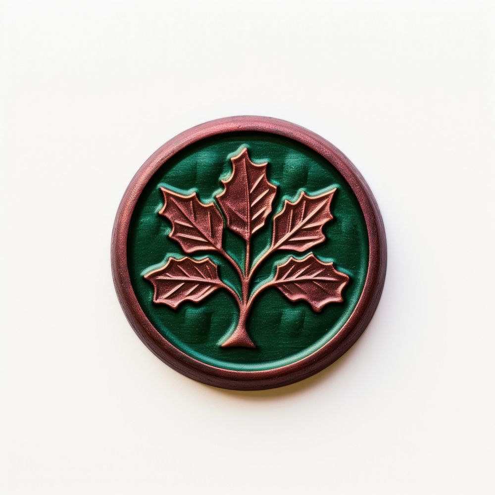 Seal Wax Stamp holly jewelry pattern badge.