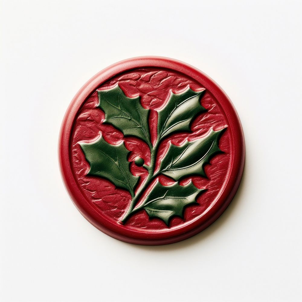 Seal Wax Stamp holly badge celebration cranberry.