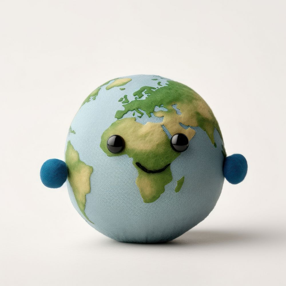 Stuffed doll earth planet globe space.