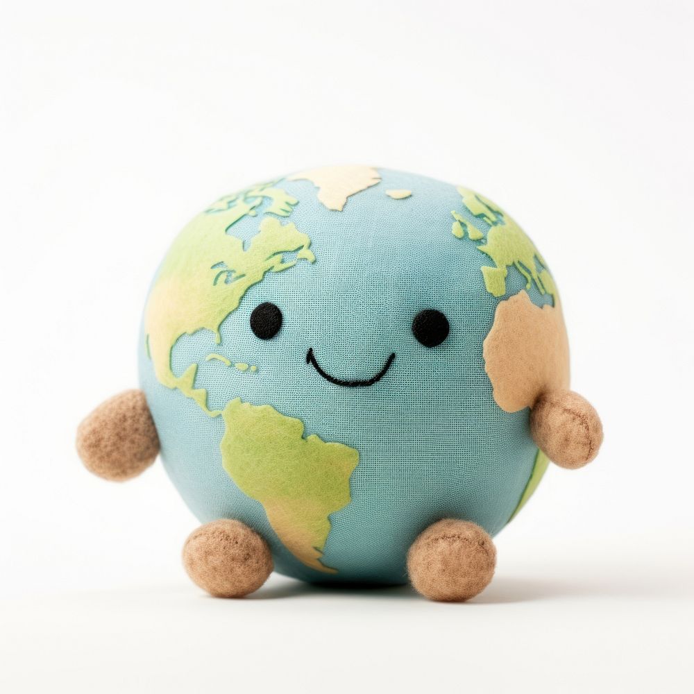 Stuffed doll earth planet plush globe.