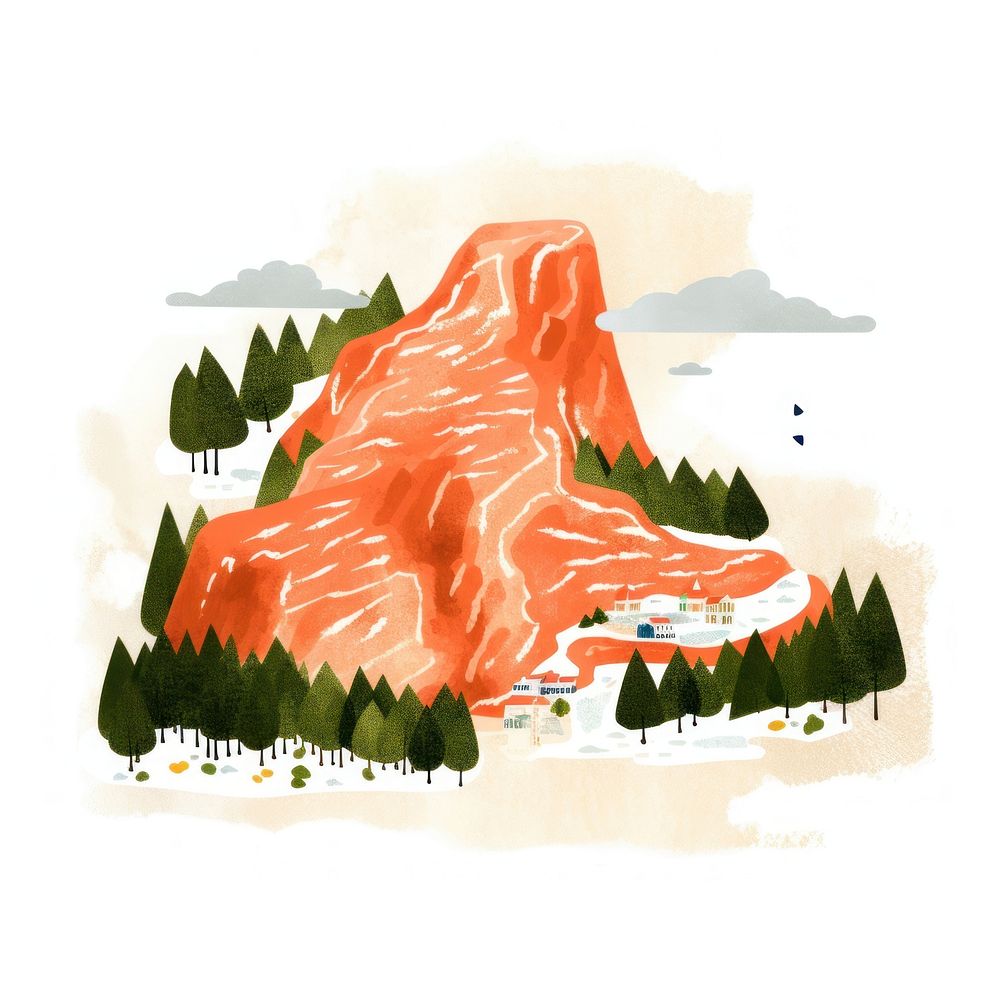 South Korea map mountain outdoors painting. AI generated Image by rawpixel.