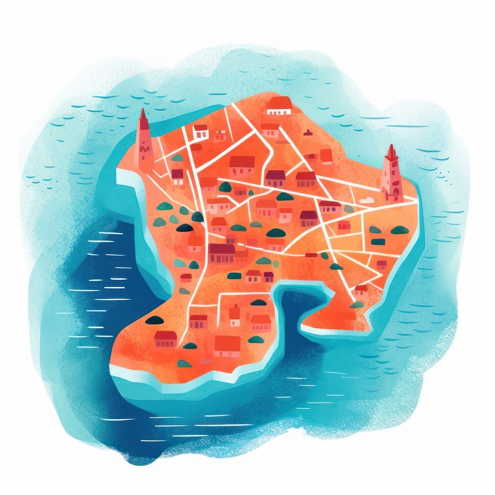 Denmark map sea architecture neighborhood. AI generated Image by rawpixel.