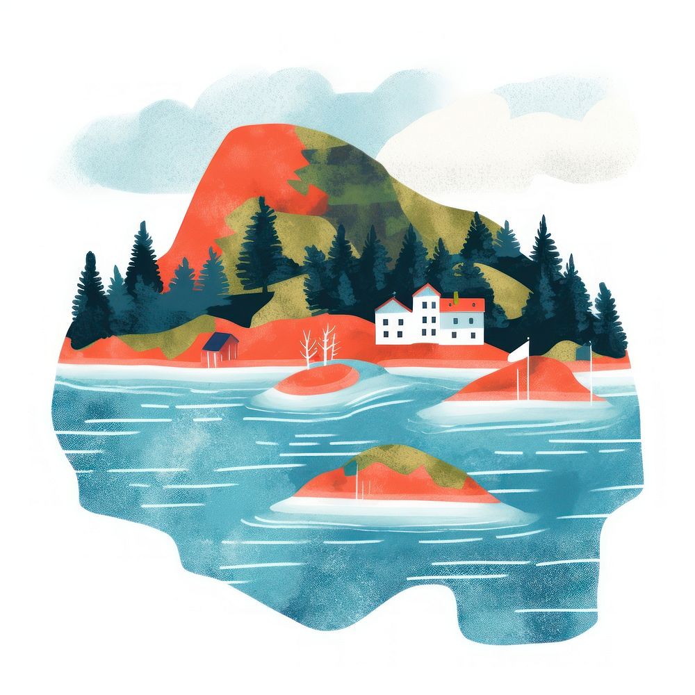 Norway map painting outdoors nature. AI generated Image by rawpixel.