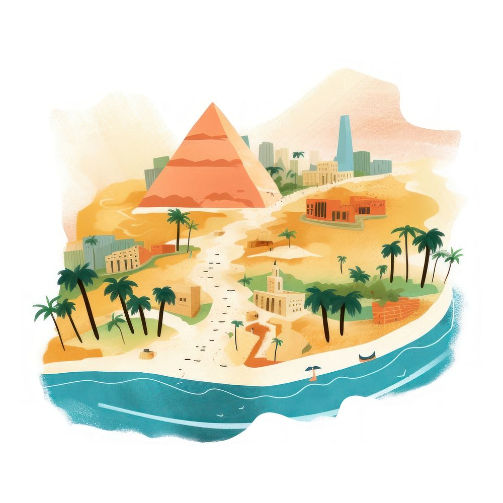 Egypt map outdoors painting drawing. AI generated Image by rawpixel.
