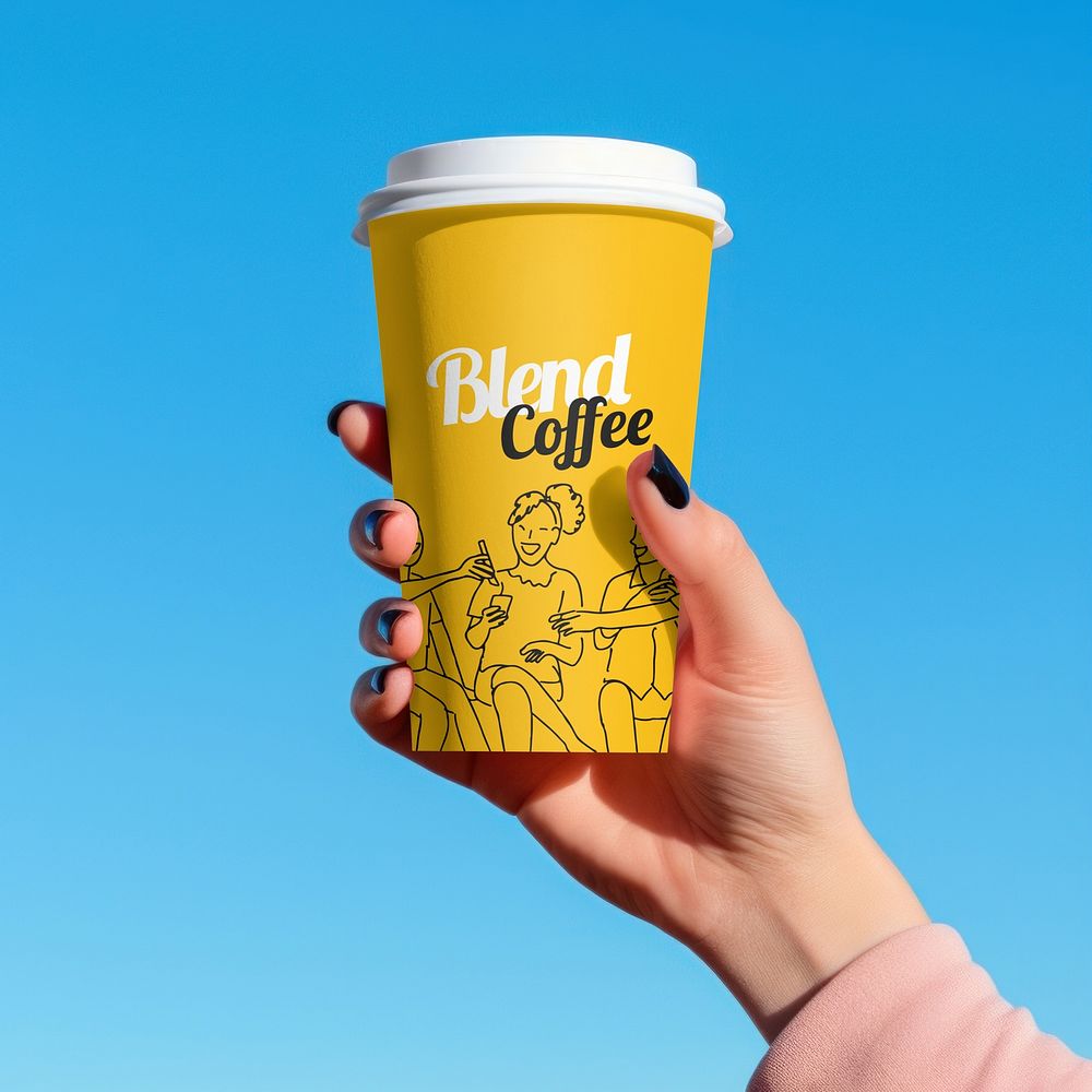 Disposable coffee cup mockup psd