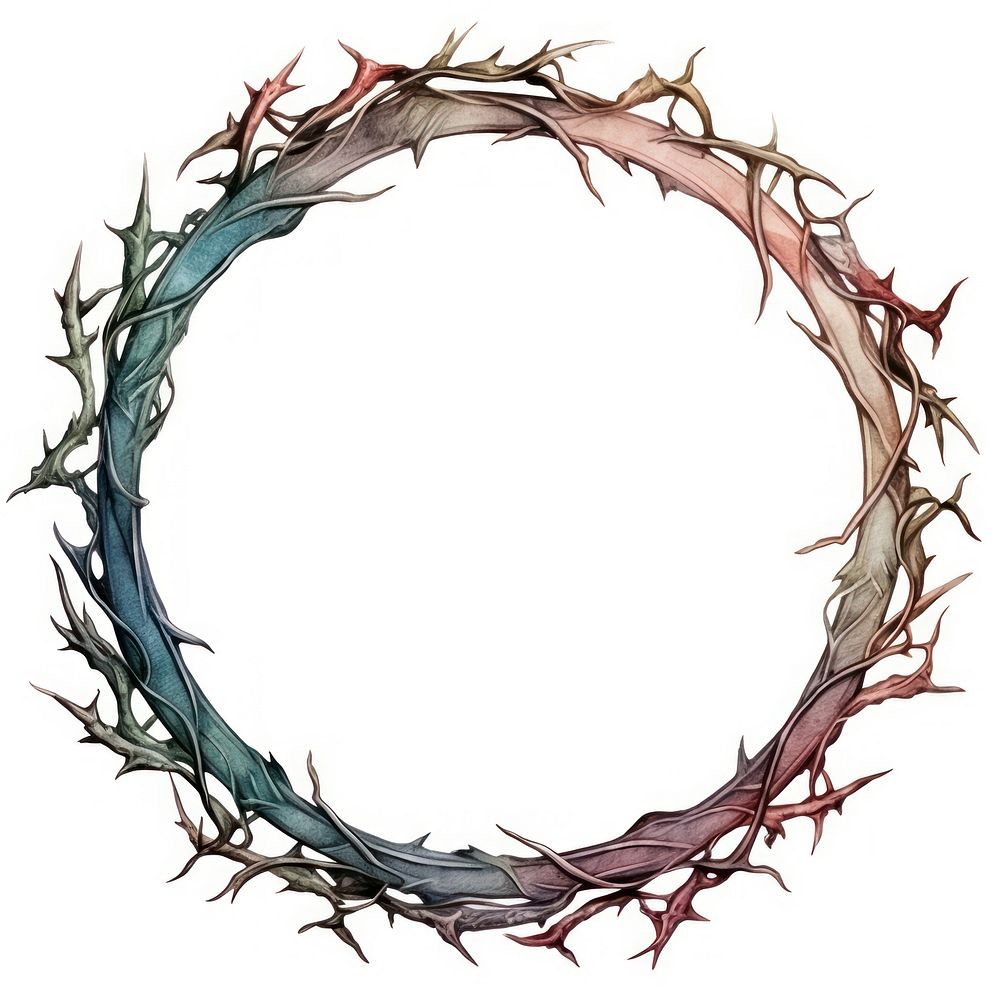 Thorns circle white background wreath. AI generated Image by rawpixel.