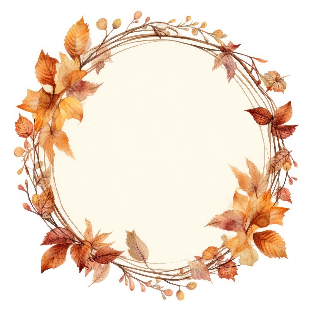 Autumn circle autumn wreath. AI generated Image by rawpixel.