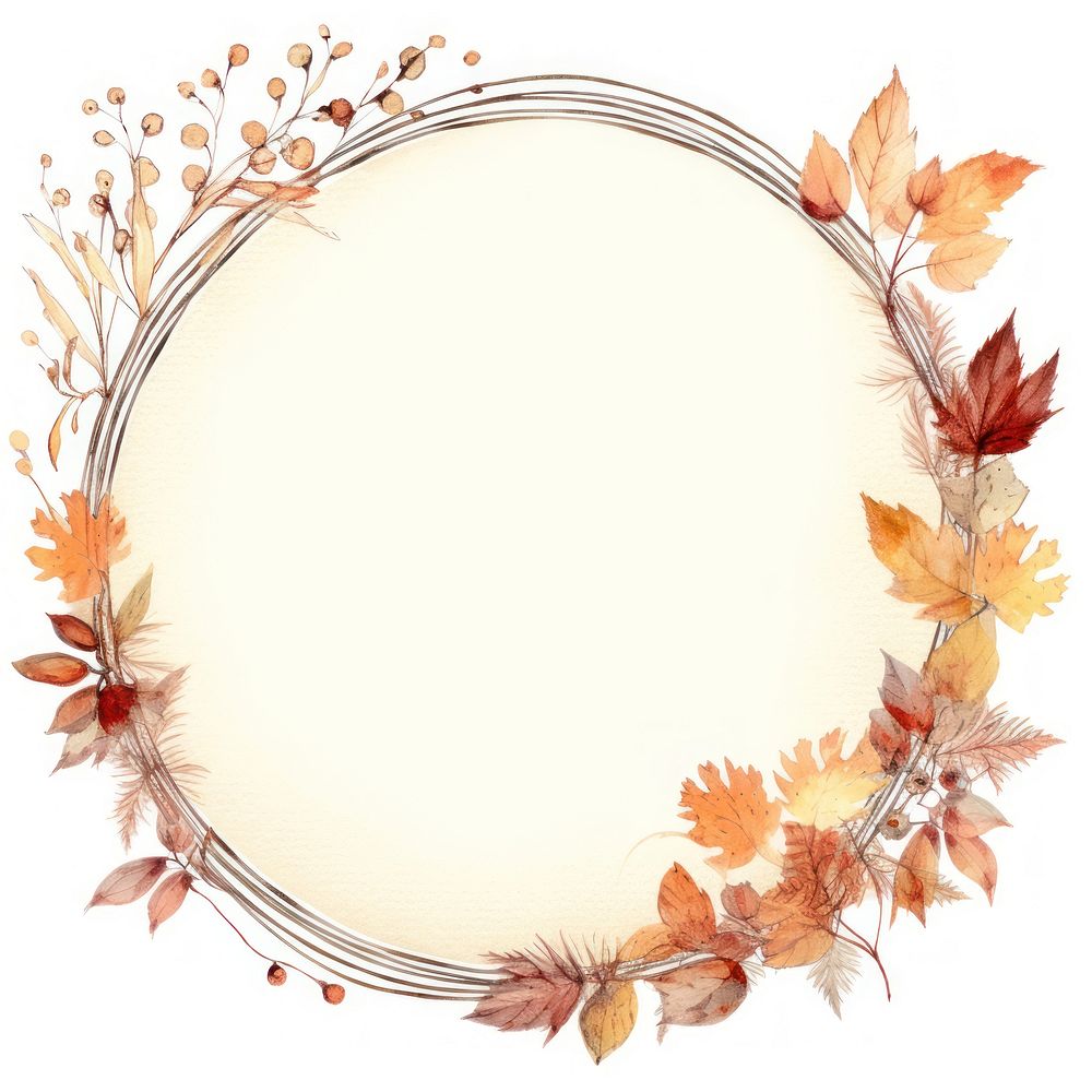 Autumn circle autumn plant. AI generated Image by rawpixel.