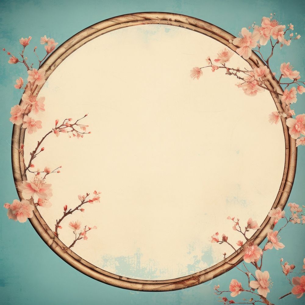Cheery blossom circle flower plant. AI generated Image by rawpixel.