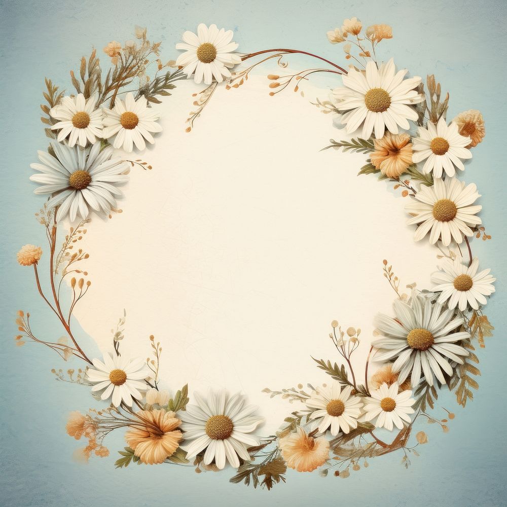 Daisy flowers pattern circle plant. AI generated Image by rawpixel.
