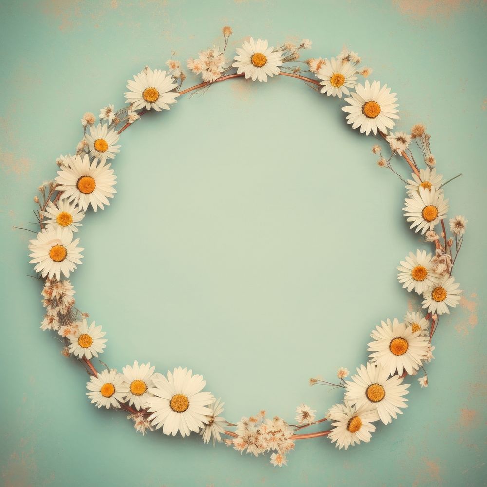 Daisy flowers circle petal plant. AI generated Image by rawpixel.
